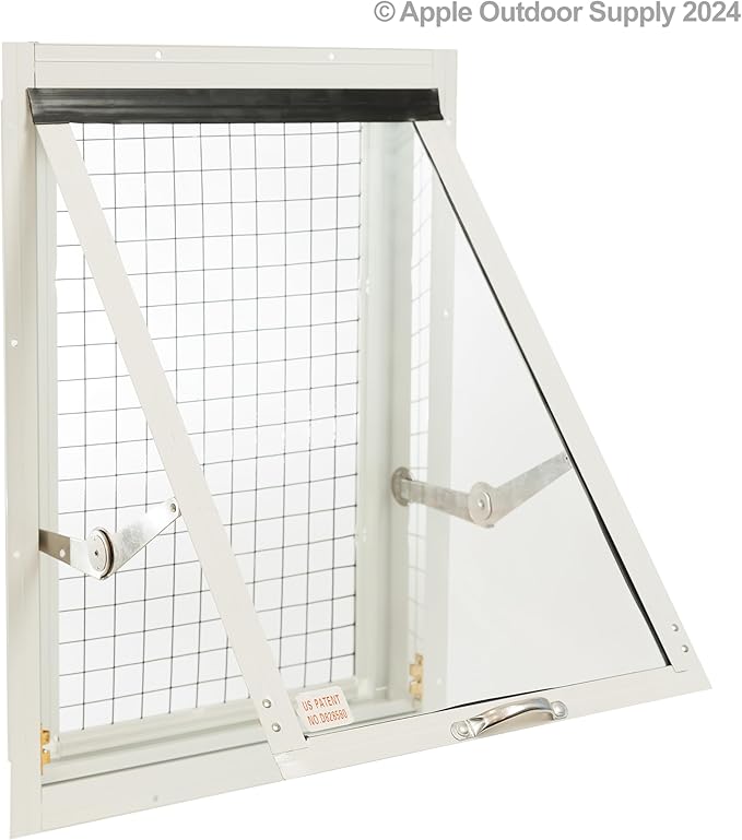 Chicken Coop Window 24" W x 27" H, Flush Mount Tilt Out Brown for Chicken Coops, Sheds, and Playhouses 1 PK (WCC2427BR-BX1)