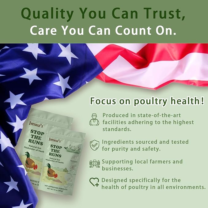 Chicken Gut Modulator of Health, Natural Formula Anti Diarrhea Modulator Powder for Chickens & Poultry, Control and Prevent Diarrhea & Enteritis Issues，Stop The Runs Supplement for Duck, Goose,10 oz