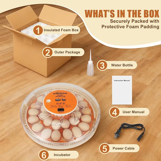 Serie II - 30 Egg Incubator for Experienced Hands-On Hatchers, Auto Egg Turn, Manual Humidity Control (Water Fill), Temperature Control, Real-Time Display, Egg Candler