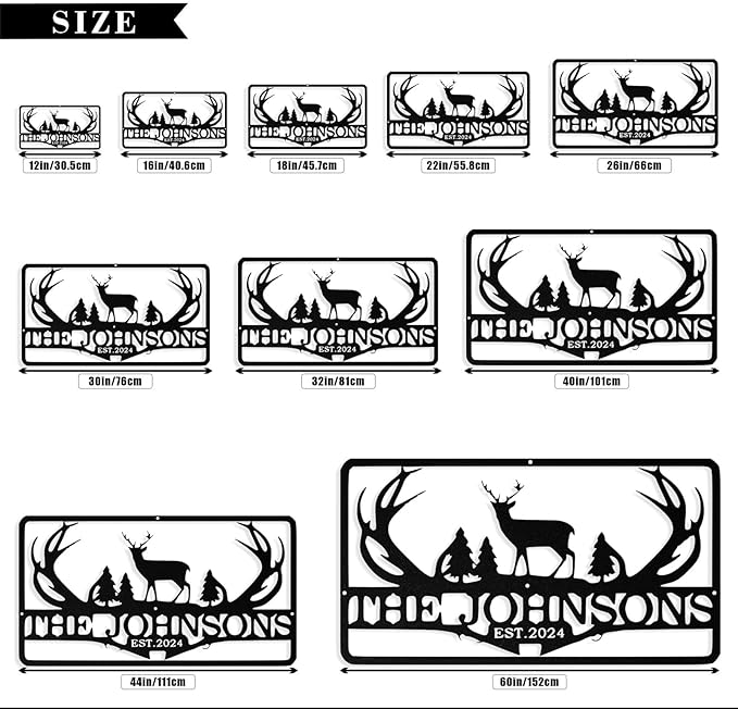 Personalized Deer Metal Sign, Custom Farm Sign, Custom Farm Metal Signs Outdoor, Customized Family Name Signs for Farms, Ranch, Farmhouse, Housewarming Rancher Gifts