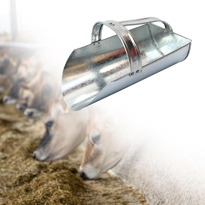 Animal Feed Spoon Meal Feed Spoon Comfortable Handle Veterinary Loading Feed Soil for Outdoor Household Gardening Poultry, 33.2cmx17.5cm