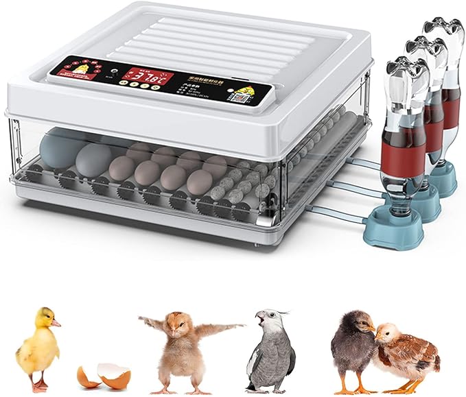 Automatic Egg Incubator Brooding Machine Chicken Incubator Home Incubator Controller Farm 64-128 Egg Incubator with Automatic Temperature/Humidity Control,120,128