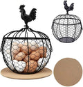 Wire Egg Basket for Gathering Fresh Eggs with Handle | Metal Egg Holder Countertop | Farm Fresh Egg Collecting Basket and Storage Holder | Suitable for Kitchen, Countertop and Farm (About 36 Eggs)