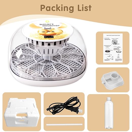 Incubators for Hatching Eggs Quail Egg Incubator 12 Eggs with Automatic Egg Turning and Humidity Control 360° Viewing for Chicken, Ducks, Goose, Pigeon for Lab Farm and Home