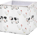 Farm Cows Chickens Storage Bins Rectangular Foldable Storage Baskets Bin Waterproof Home Organizer with Handles Basket for Blanket Clothes