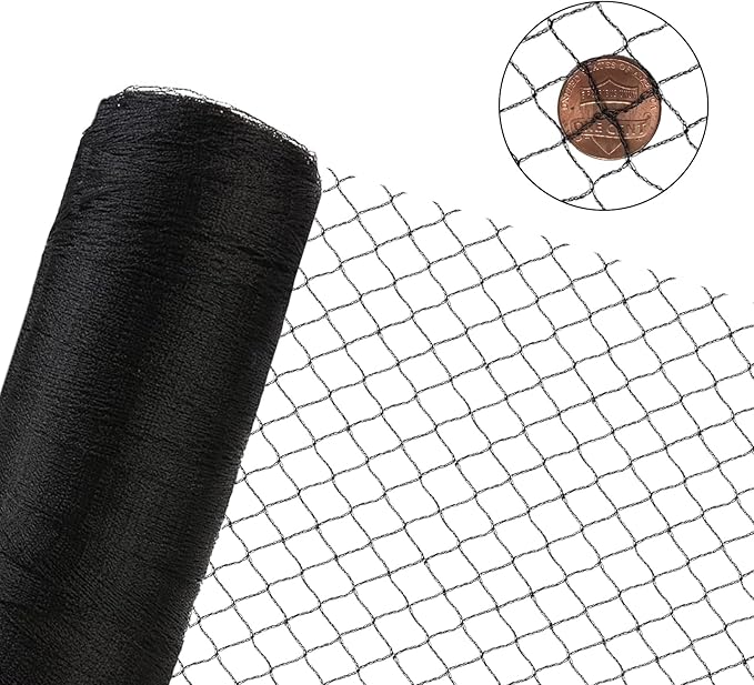 Woven Bird Netting 10X10 FT, 1/2" Mesh, Strong Bird Net Protect Fruit Trees, Blueberry, Vegetables, Strawberry Plants, Garden Netting Pest Barrier, Against Deer, Squirres, Small Critters