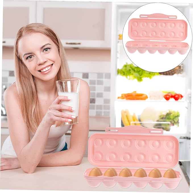 2pcs Stackable Egg Storage Box Pink Refrigerator Egg Holder Practical Container for Organizing Fridge for Home Use