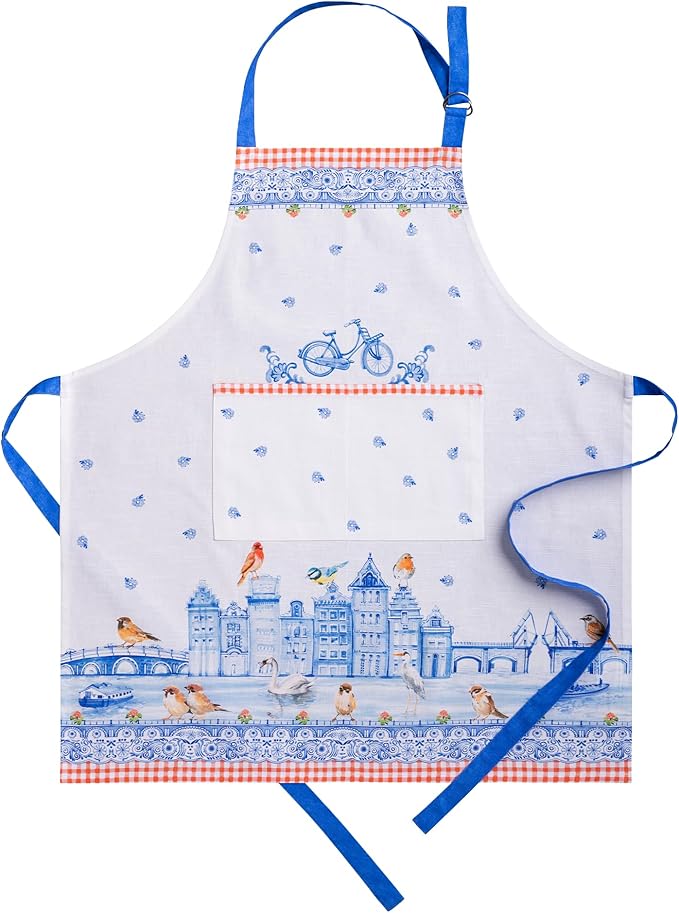 Maison d' Hermine 100% Cotton Apron for women with Pocket Kitchen Chef Apron for Men Cooking Easter Decorations