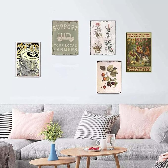 Cusde Once Upon A Time There Was A Girl Who Really Loved Chickens It Was Me The End Poster Metal Tin Sign Vintage Aluminum for Farm Chicken Coop Wall Decor 8x12 Inch