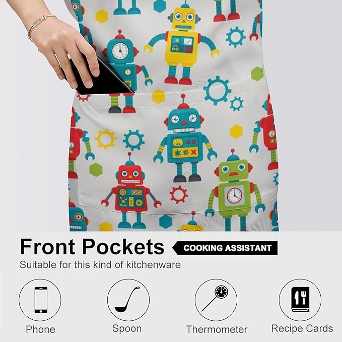 Chef Bib Apron for Restaurant, Anti-Stain with Pocket Adjustable, Cooking Dishwashing Lab Use