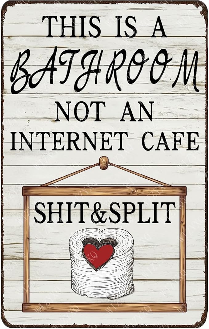 Funny Metal Sign This Is A Bathroom Not An Internet Cafe Tin Sign Retro Wall Decor for Home Bathroom Toilet 12×8 Inch