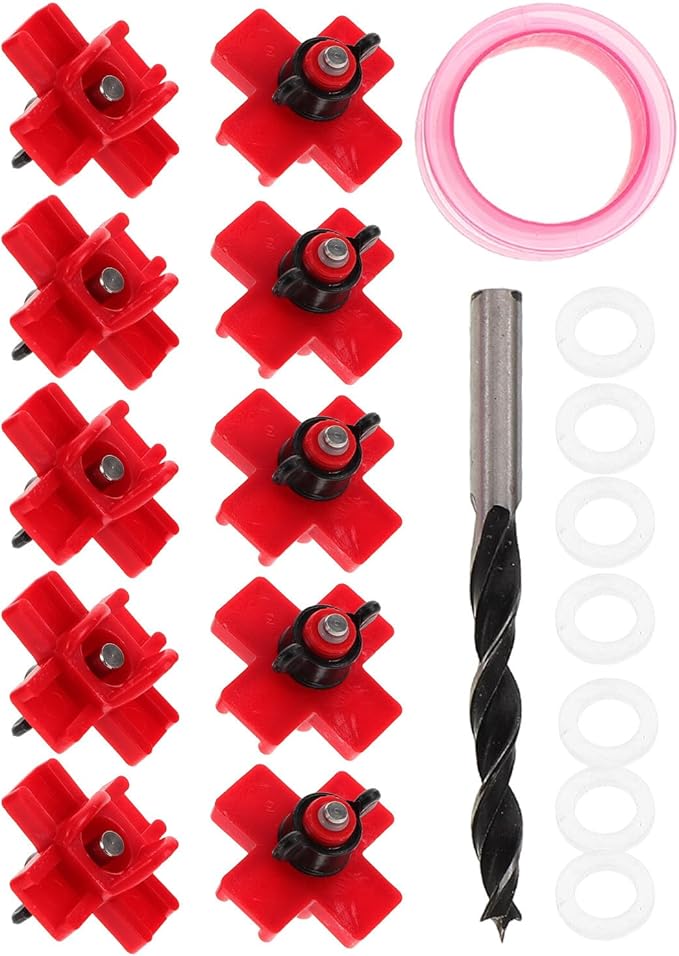 12pcs Automatic Chicken Waterer Nipples Leakproof Poultry Watering System with Drill Bit for Outdoor Chicken Coop Supplies