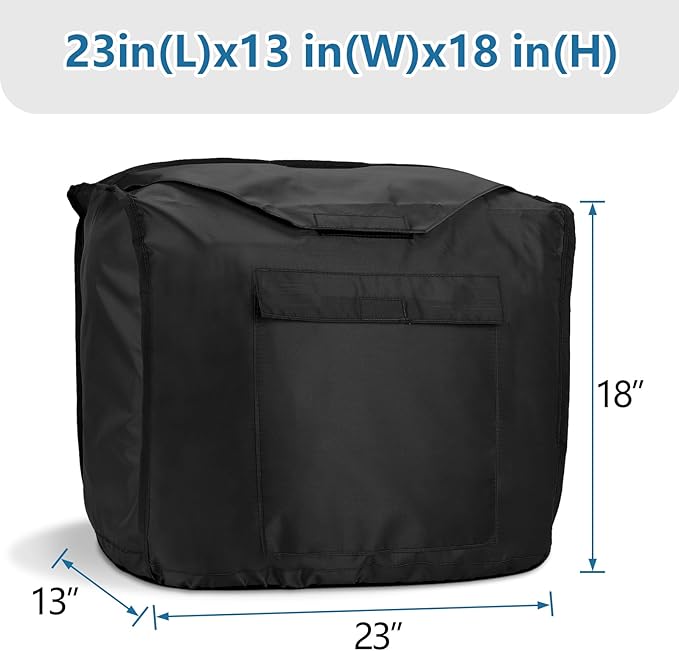 Waterproof Universal Generator Cover for Most Portable Generators 2000-3500 Watt EU2200i EU3200, Heavy Duty Thicken 600D Polyester,Weather and UV Resistant(23 x 13 x 18 inch-Black)