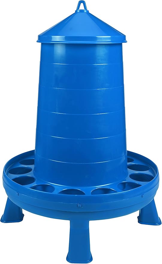 Double-Tuf® Poultry Feeder with Legs | Durable Feeding Container | Carrying Handle for Chickens & Birds | Chicken Feeder | 35 Lbs