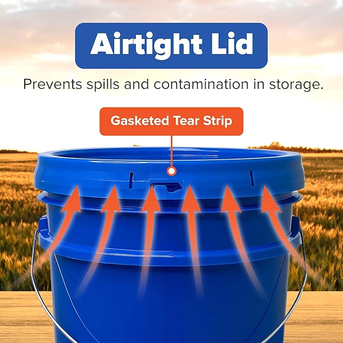 ePackageSupply 5 Gallon Plastic Bucket with Airtight Lid | Made in USA | Food Grade Bucket | BPA-Free | Heavy Duty 90 Mil All Purpose Pail | One 12" Rubber Mallet & One Lid Opener Included | 1 Pack