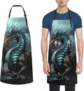Waterproof Aprons for Women Men Adjustable Bib Cool Electric Guitar Apron Chef Cooking Aprons for Kitchen