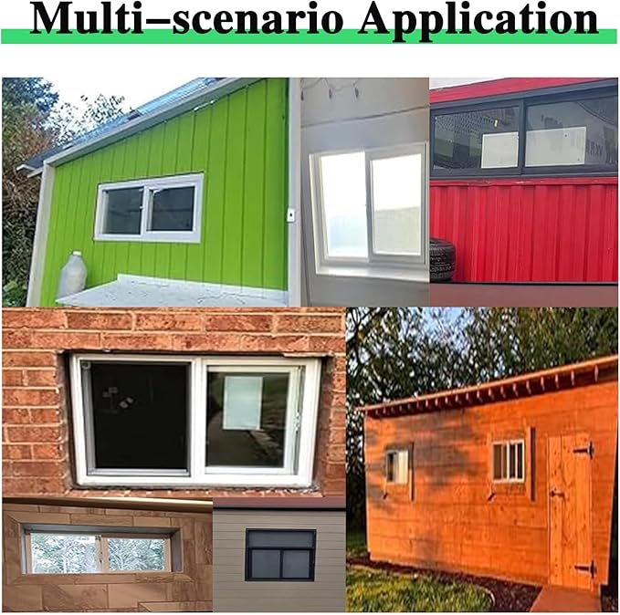 White Horizontal Sliding Shed Window, 22x17in / 56x43cm Small Flush Mount Window, with Tempered Glass and Screen, for Shower, Animal House and Stairway, Vinyl Sliding Window