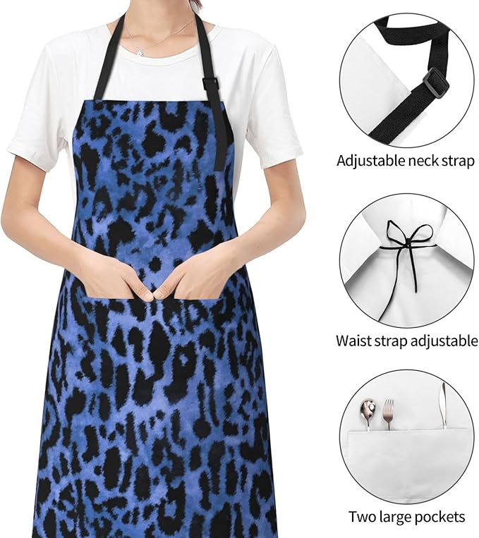 Perinsto Waterproof Apron With 2 Pockets Kitchen Chef Aprons Bibs For Cooking Baking Painting Gardening Grooming