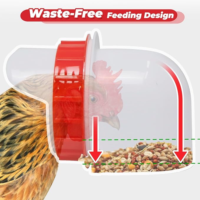 Automatic Chicken Feeder 100LBS Large Capacity, 12 Anti-Waste Ports Metal Poultry Feeder with Height Adjustable Stand, Waterproof Rodent Proof Feed Box with Lid Viewing Window for Hens Ducks Geese