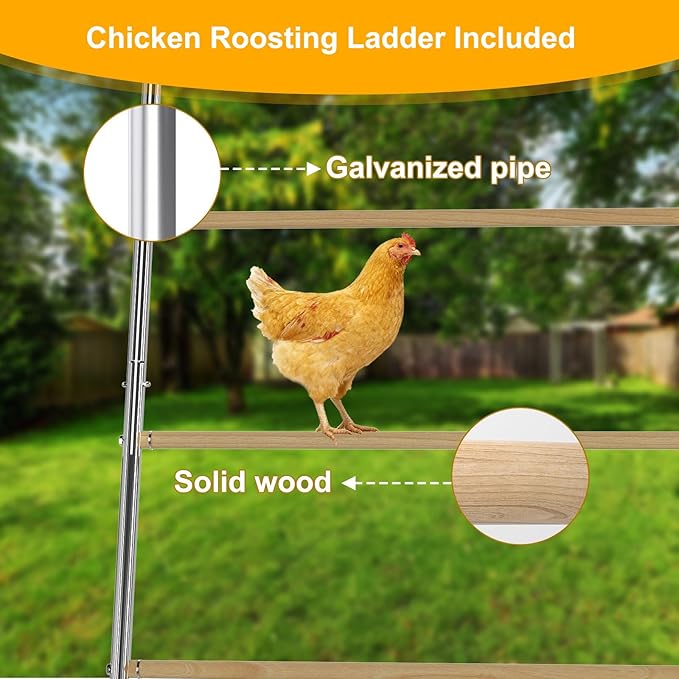 Amopatio Square Chicken Perch for Coops, 42''x 54.5'' Chicken Roosting Ladder for Hens,Chick Coop Accessories for Backyard Poultry Habitat Supplies