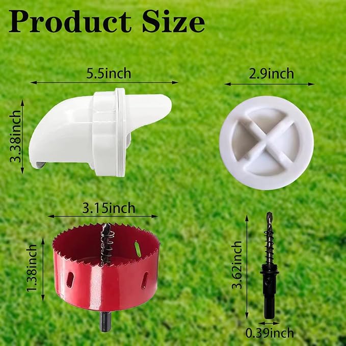 MAFONE DIY Chicken Feeder No Waste,Mess Cups Kit for Gravity Automatic Chickens Bucket Feeder Fit for Buckets, Barrels, Bins,Troughs,Rain Proof Poultry Feeder Port(4 White Ports,1 Hole Saw)