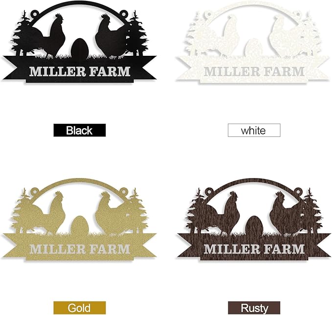 Personalized Chicken Coop Signs, Metal Funny Farm Decor, Chicken Coop Accessories, Metal Outdoor Wall Art, Custom Hen House Sign, Rustic Farmhouse Wall Decor for Farm Yard Garden Color04