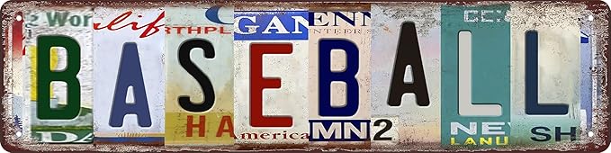 Baseball Wall Decor Baseball Room Decor For Boys Tin Sign Vintage Sports Decor Poster Memorabilia Baseball Street Signs Man Cave Home Room Bar Wall Decor 16 X 4 Inches
