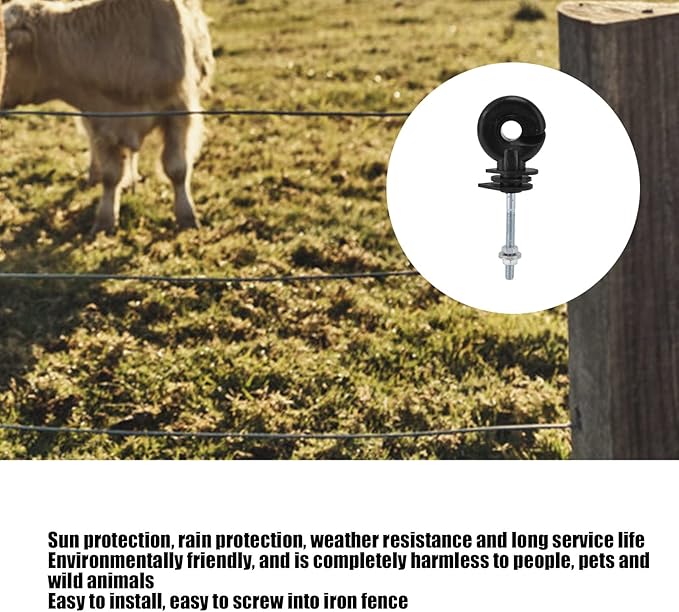 100pcs Electric Fence Insulators, Wood Post Insulator, Power Grid System Husbandry Fence Insulator, Fence Insulator Kit, Electric Fence Accessories for Farm