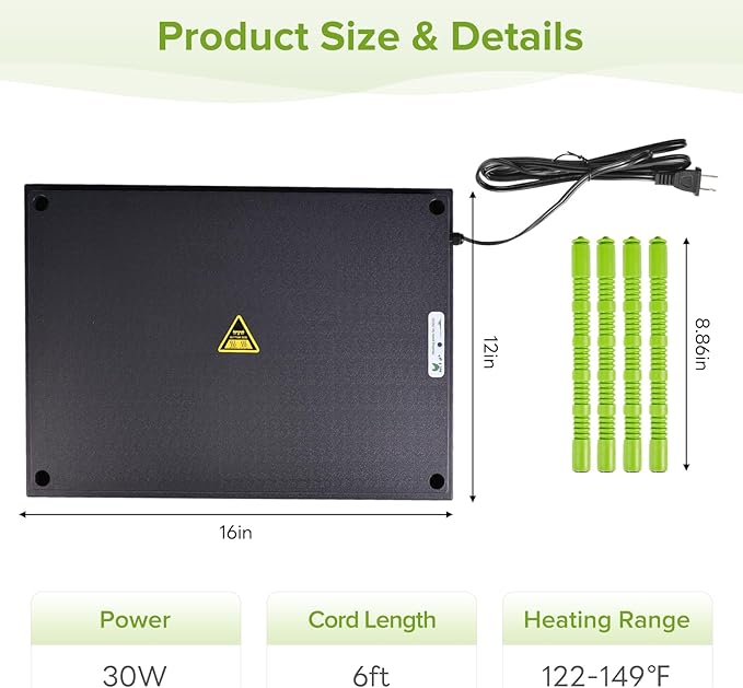 Chick Heating Plate - 12 x 16 Inch Chicken Heater Plate for Chicks with Adjustable Height & Angle - 30W Safer Than Brooder Lamp Warms Up to 40 Chicks