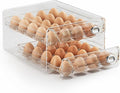 40 Egg Holder for Fridge, Egg Container for Refrigerator, Stackable Egg Storage Container, Egg Fresh Storage Box for Fridge, 2Layers Egg Tray, Clear Egg Organizer, BPA Free