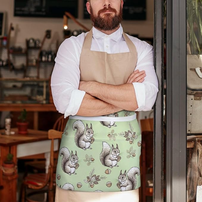 Unisex Half Waiter Waist Short Apron Waterproof Chef Works Waitress Aprons