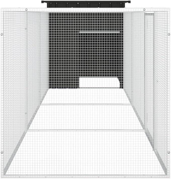 Large Outdoor Chicken Cage, Galvanized Steel Poultry Run for Backyard, Walk-in Metal Pet Enclosure for Ducks, Rabbits, and Small Animals, 157.5 Inches Long