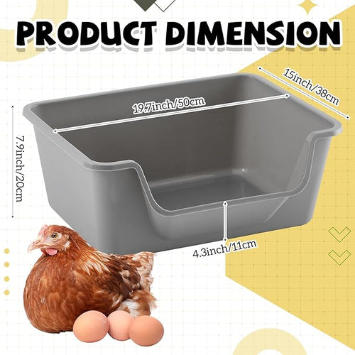 1 Pcs Washable Chicken Nesting Box, Floor Durable Chicken Coop Accessories Easy to Clean Plastic Square for Hens Ducks and Poultry for Egg Collection Backyard