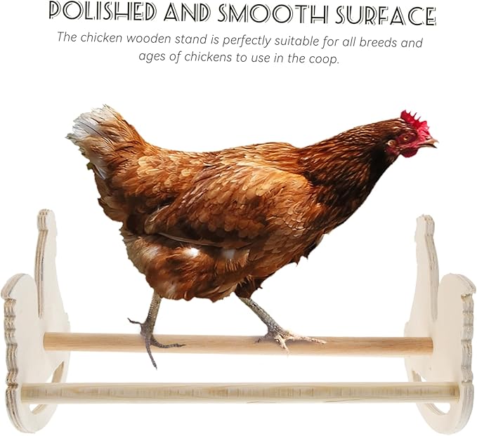 Happyyami Hen Standing Rack Wooden Chicken Perch Chicken Toys Coop Decor Treats Ladder Poultry Toy Roosting Bar Exercise
