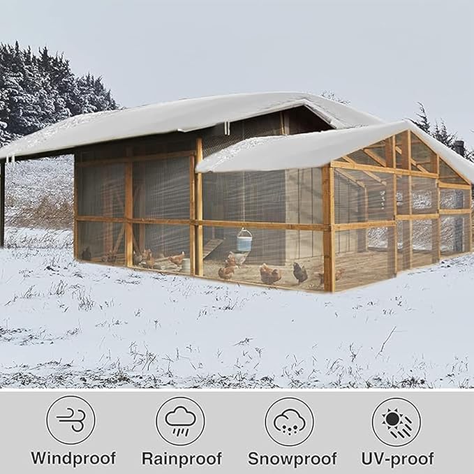 16x24 FT Thicken Clear Tarp Waterproof Anti-Tear Snowproof & Windproof Clear Plastic Tarps with Grommets, Resistant Tear PVC Vinyl Tarpaulin Enclosure for Patio,Porch and Outdoor