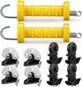 Tondiamo 2 Sets Electric Fence Gate Handle Set with Anchors and Insulators Including 2 Pcs Plastic Electric Fence Gate Handle with Spring, 4 Pieces Anchor Set, 4 Pieces Black Insulators