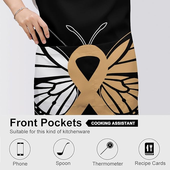 Bahamas Map Flag Apron,Waterproof Unisex Adult Aprons with Pockets Kitchen Baking Aprons