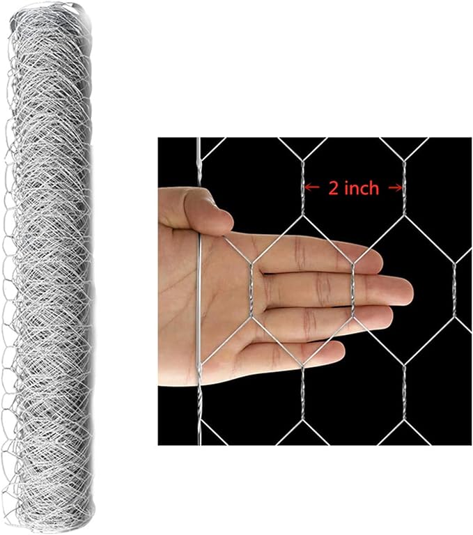 Galvanized Poultry Wire Netting 2" Hexagonal Mesh Wire Fence Suit for Family Craft Projects Chicken Netting Garden Fencing Backyard Fencing (4ft x 150ft)