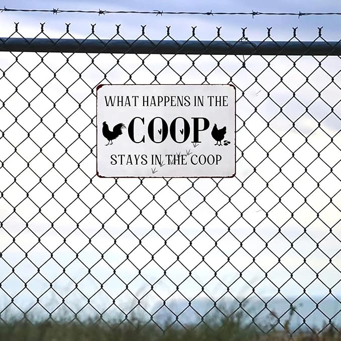 Chicken Decor for Coop Funny Outdoor Vintage Metal Chicken Signs