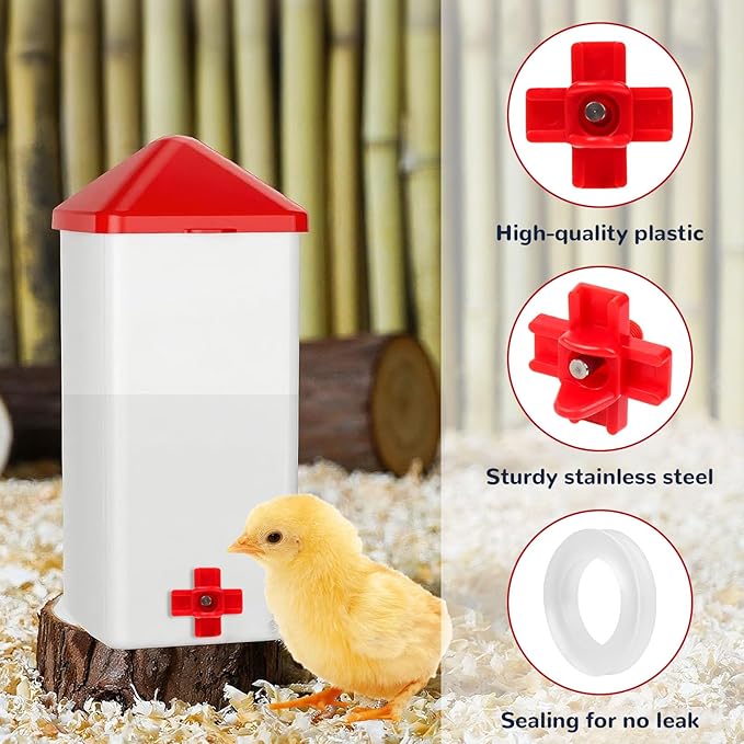 12 Pcs Chicken Waterer Nipples, Horizontal Chicken Waterer Nipples with Drill Bits, Automatic Poultry Nipple Watering for Poultry Coop Ducks, Non Leak