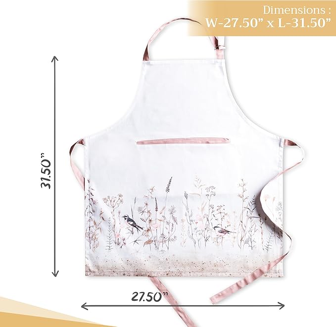 Maison d' Hermine 100% Cotton Apron for women with Pocket Kitchen Chef Apron for Men Cooking Easter Decorations