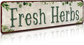 Fresh Herbs Metal Sign Country Farmhouse Home Gardener Tin Sign Decor Sign 4" x 16"