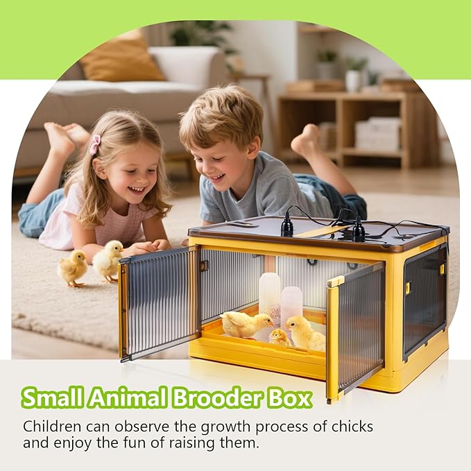 115L Chicken Brooder Box for Chicks Kit with Heater Chicks Warmer Brooder Plate Ducks Tent Pen Thermometer for 30 Ducks Bedding Indoor Quail Brooder (115L)