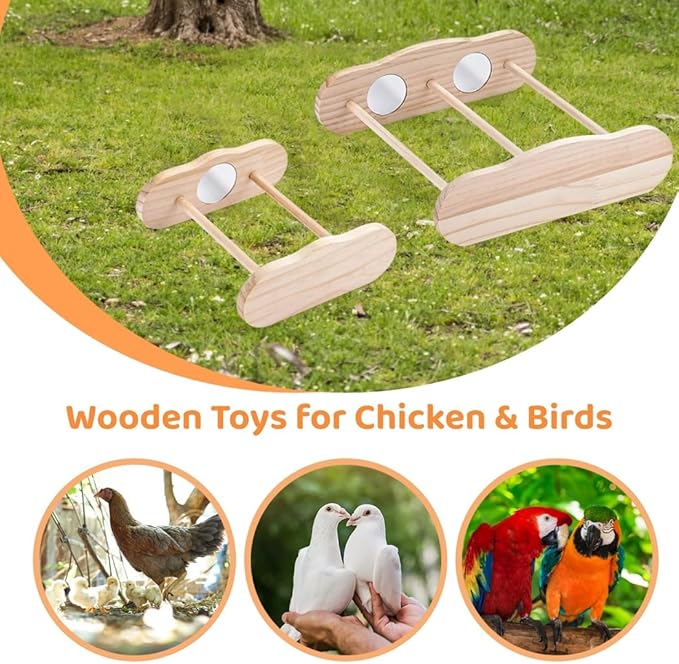 Wood Chicken Roosting Bars, Chick Stand Training Perches, 2 Pcs Wooden Chick Perches for Entertainment, Chick Jungle Gym Perch Toys for Coop & Brooder
