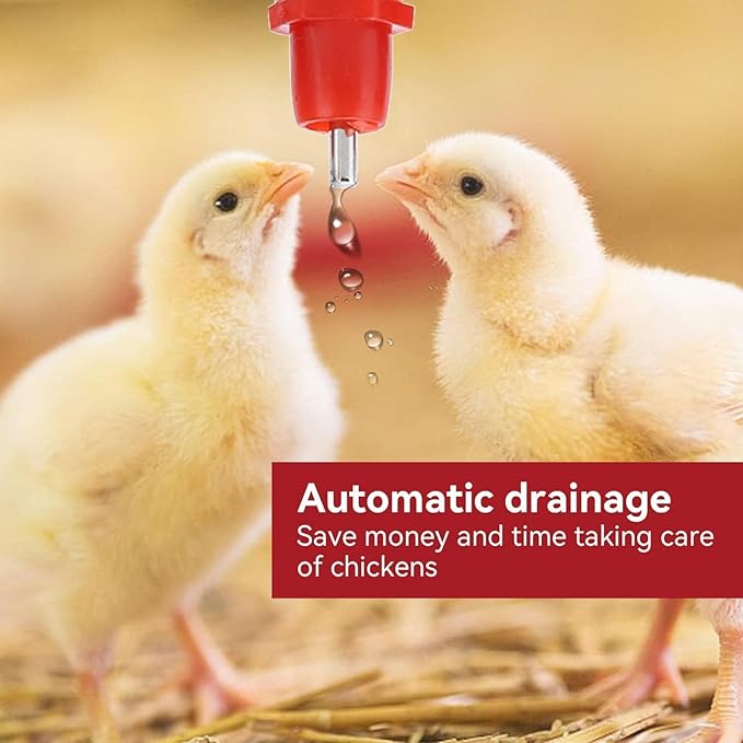 Chicken Waterer Nipples, 100Pcs Automatic Chicken Waterer Poultry Waterer Poultry Drinking Nipples Chicken Water Feeder Water Saving Outdoor Poultry Watering System