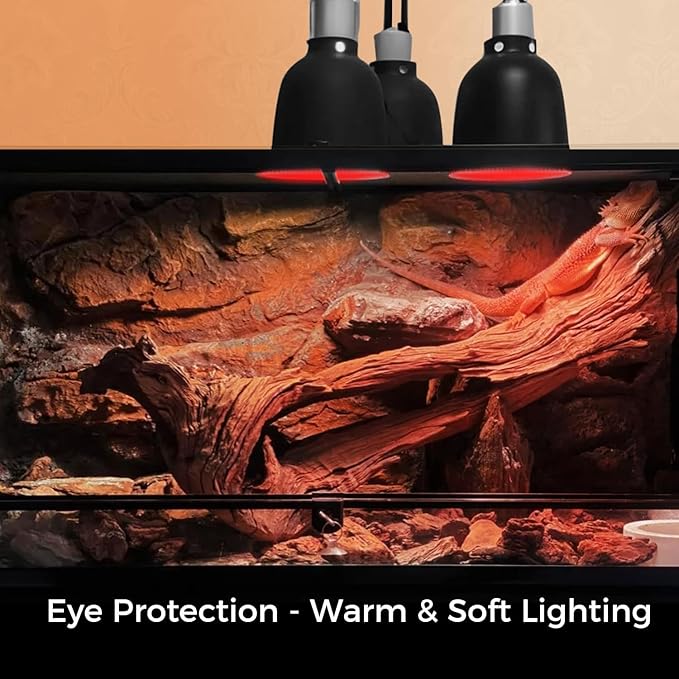 Red Reptile Heat Lamp Bulb,120V 100W Infrared Heat Emitter Red Heat Lamp for Reptile Amphibian, Infrared Basking Spot Light Bulb 2PCS