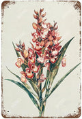 Flowers Metal Signs Orchid Sign Vintage Tin Sign Retro Wall Art Decor for Living Room Bedroom Garden Yard Shop Bar 8×12 Inches