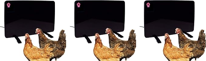 Cozy Products Safe Chicken Coop Pet Heater 200W Flat Panel Technology, One Size, Black (Pack of 3)
