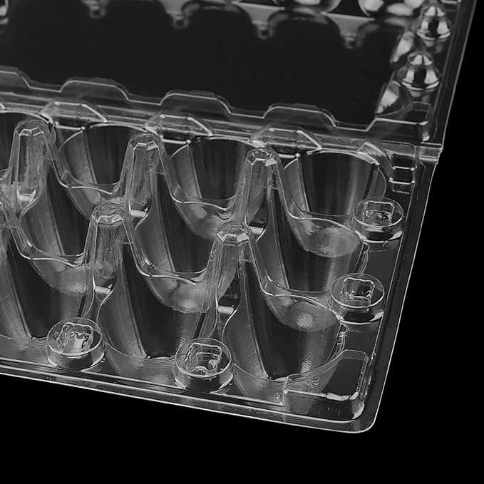 LEXININ 100PCS 15 Grid Quail Egg Cartons, Clear Quail Egg Containers, Plastic Quail Egg Holder Trays for Kitchen Storage