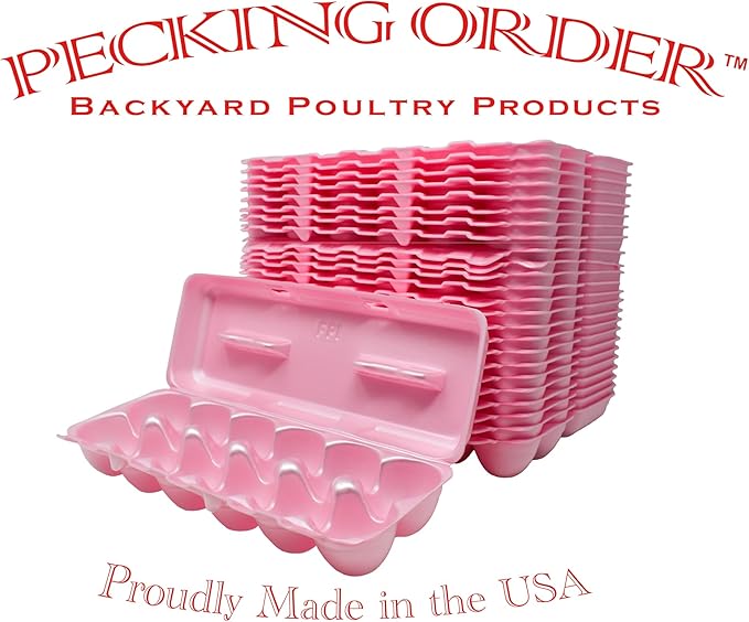 Foam Egg Cartons 25 Pack – Pink – Made in USA – Reusable 12-Egg Cartons for Chicken Eggs